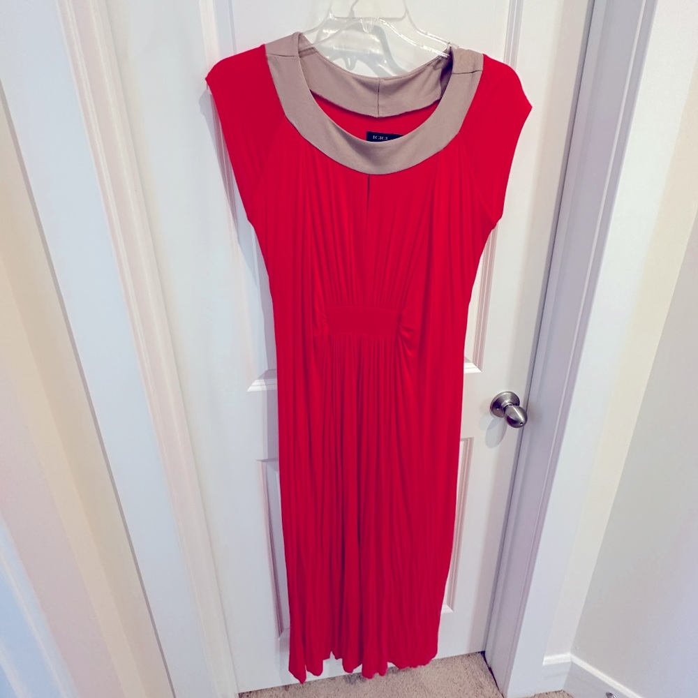 IGIGI coral and gold maxi dress size 12